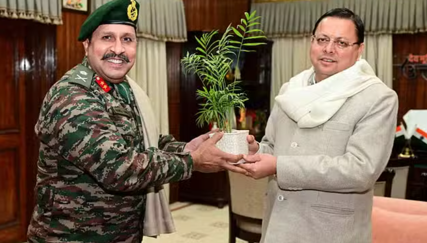 CM Dhami and Major General Tiwari Discuss Agniveer Recruitment