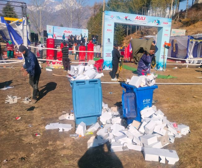 13-quintal-plastic-waste-cleared-after-auli-ski-championship feb 2026